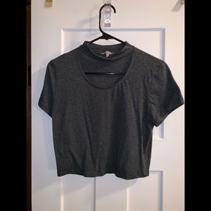Gray crop top